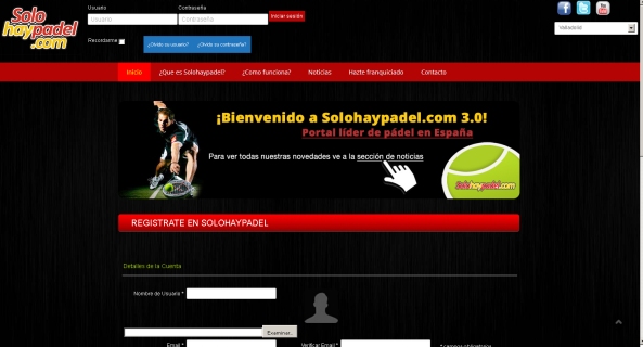 Portada de la nueva web de Solohaypadel.com 3.0